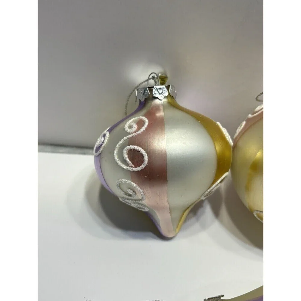 Vtg House Of Lloyd Christmas Around The World Sherbet Glass Ornaments Set Of 4